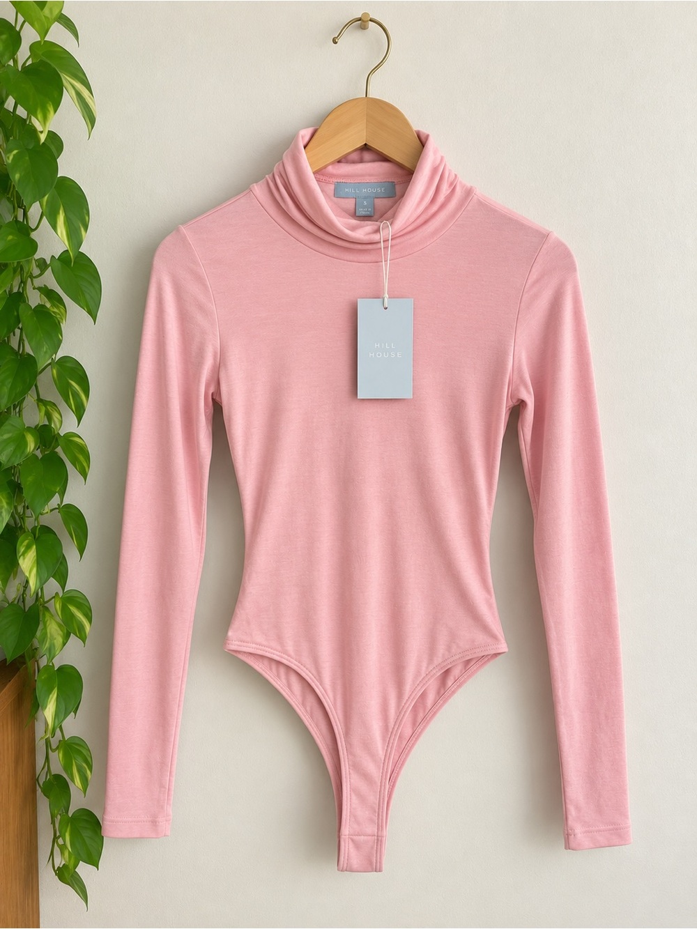 Hill House Soft Pink Long-Sleeve Turtleneck Bodysuit
